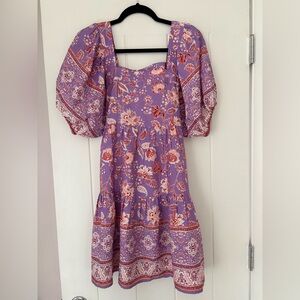 Bohemian Floral Puff Sleeve Dress
